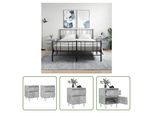 The Living Store Comodini 2 Pz. Grigio Cemento 40X35X50 Cm Materiale A Base Di Legno
