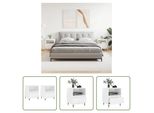 The Living Store Comodini 2 Pz. Bianco Lucido 40X35X50 Cm Materiale A Base Di Legno
