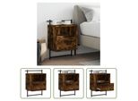 The Living Store Comodino A Parete In Rovere Fumé 40X30X61 Cm Materiale Legno