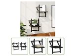 The Living Store Mensole A Muro Con Barre 2 Pz. Nero 20X25X30 Cm