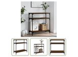The Living Store Tavolo Consolle Look Rovere Marrone 75X29X75 Cm Materiale A Base Di Legno