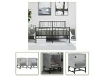 The Living Store Comodini Con Ante In Vetro 2 Pz. Grigio Cemento 35X37X50 Cm