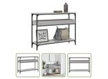 The Living Store Tavolo Consolle Con Ripiano Grigio Sonoma 100X29X75Cm In Materiale Ligneo