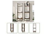 The Living Store Mensola A Muro 3 Scomparti Look Rovere Marrone 30X25X100Cm Materiale Legno