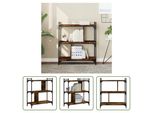 The Living Store Libreria 3 Ripiani Rovere Fumé 76X32X88 Cm Materiale Legno