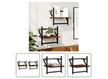 The Living Store Mensole A Muro Con Barre 2 Pz. Aspetto Rovere Marrone 30X25X30 Cm