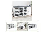 The Living Store Panca Per Scarpe Bianco 102X32X50 Cm Materiale A Base Di Legno