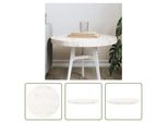 The Living Store Piano Tavolo Rotondo Bianco Ø50X3 Cm In Legno Di Pino Massiccio