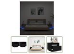 The Living Store Comodini Con Luci Led 2 Pezzi Nero 40X39X37 Cm