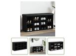 The Living Store Panca Per Scarpe Nera 102X32X50 Cm Materiale A Base Di Legno