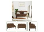 The Living Store Panca Con Schienale Marrone 119,5X64,5X75 Cm Effetto Scamosciato