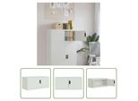 The Living Store Armadio Per Archiviazione Grigio Chiaro 90X40X40 Cm In Acciaio
