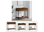 The Living Store Tavolo Consolle Rovere Fumé 75X34,5X75 Cm Materiale In Legno