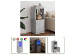 The Living Store Credenza Con Luci Led Grigio Cemento 41X37X100 Cm