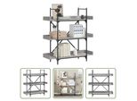 The Living Store Libreria A 3 Ripiani Grigio Sonoma 100X33X108,5 Cm Materiale A Base Di Legno