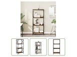 The Living Store Libreria 4 Ripiani Rovere Fumé 59X35X132 Cm Materiale Legno