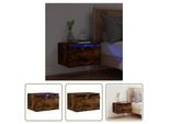 The Living Store Comodino A Parete Con Luci Led In Rovere Fumé