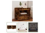 The Living Store Comodini Con Luci Led 2 Pz. Rovere Fumé 50X40X45 Cm