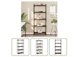 The Living Store Libreria 5 Ripiani Rovere Fumé 60X30X154 Cm Materiale Legno