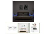 The Living Store Comodini Con Luci Led 2 Pz. Bianco 40X39X48,5 Cm