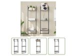 The Living Store Mensole Da Parete Con 3 Ripiani E Aste 2 Pz. Grigio Sonoma