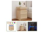 The Living Store Comodino Con Luci Led Rovere Sonoma 35X39X55 Cm