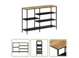 The Living Store Consolle 110X30X75 Cm Legno Massiccio Grezzo Di Mango E Ferro
