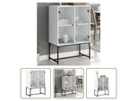 The Living Store Mobile Laterale Con Ante In Vetro Bianco 69X37X100 Cm