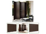 The Living Store Paravent 6-Tlg. Braun Poly Rattan