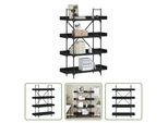 The Living Store Libreria 4 Ripiani Nero 100X33X145,5 Cm Materiale A Base Di Legno