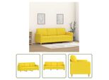 The Living Store Divano 3 Posti Giallo Chiaro 180 Cm In Tessuto