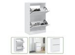 The Living Store Scarpiera Bianca 60X34X96,5 Cm Materiale A Base Di Legno