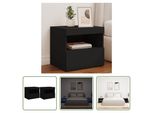 The Living Store Comodini Con Luci Led 2 Pezzi Nero 50X40X45 Cm