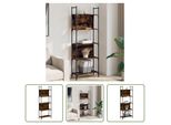 The Living Store Libreria 5 Ripiani Rovere Fumé 60,5X24X166,5 Cm Materiale In Legno