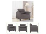 The Living Store Poltrona Grigia 60 Cm In Pelle Finta