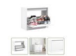 The Living Store Scarpiera Bianca 80X42X69 Cm Materiale Legno
