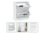 The Living Store Scarpiera Bianca 80X34X96,5 Cm Materiale Legno