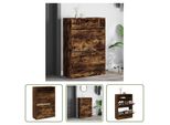 The Living Store Scarpiera A 2 Ante In Rovere Fumé 80X34X116 Cm