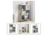 The Living Store Libreria Grey Sonoma 72X28X109 Cm Materiale A Base Di Legno