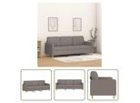 The Living Store Divano 3 Posti Taupe 180 Cm In Tessuto