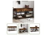 The Living Store Panca Per Scarpe In Rovere Fumé 100X42,5X50 Cm Materiale In Legno