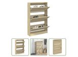 The Living Store Scarpiera Rovere Sonoma 80X21X125,5 Cm Materiale In Legno