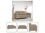 The Living Store Divano 2 Posti Tortora 140 Cm In Tessuto Microfibra
