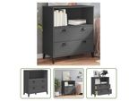 The Living Store Libreria Viken Antracite 80X40X90 Cm Materiale A Base Di Legno