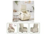 The Living Store Poltrona Massaggiante Con Ausilio Elettrico In Ecopelle Crema
