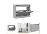 The Living Store Scarpiera Grey Sonoma 80X34X63 Cm Materiale Legno