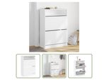 The Living Store Scarpiera Con 2 Sportelli Bianco 80X34X116 Cm