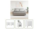 The Living Store Comodini 2 Pz. Bianco Lucido 40X35X50 Cm Materiale A Base Di Legno