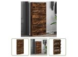 The Living Store Scarpiera A 4 Ante In Rovere Fumé 80X21X163,5 Cm