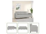 The Living Store Divano 3 Posti Grigio Chiaro 180 Cm In Tessuto Microfibra